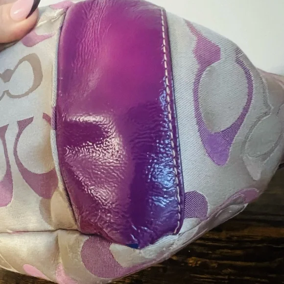 Vintage Coach Purple Leather Patch - Picture 11 of 12